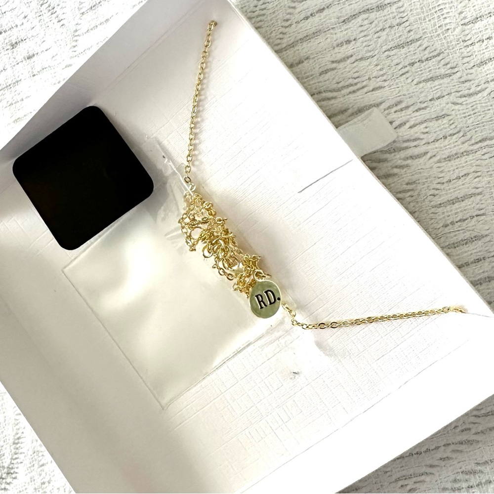 RAE DUNN Jewelry Mystic Moon Necklace Mystic Topaz Gold Plated NWT - Picture 7 of 8